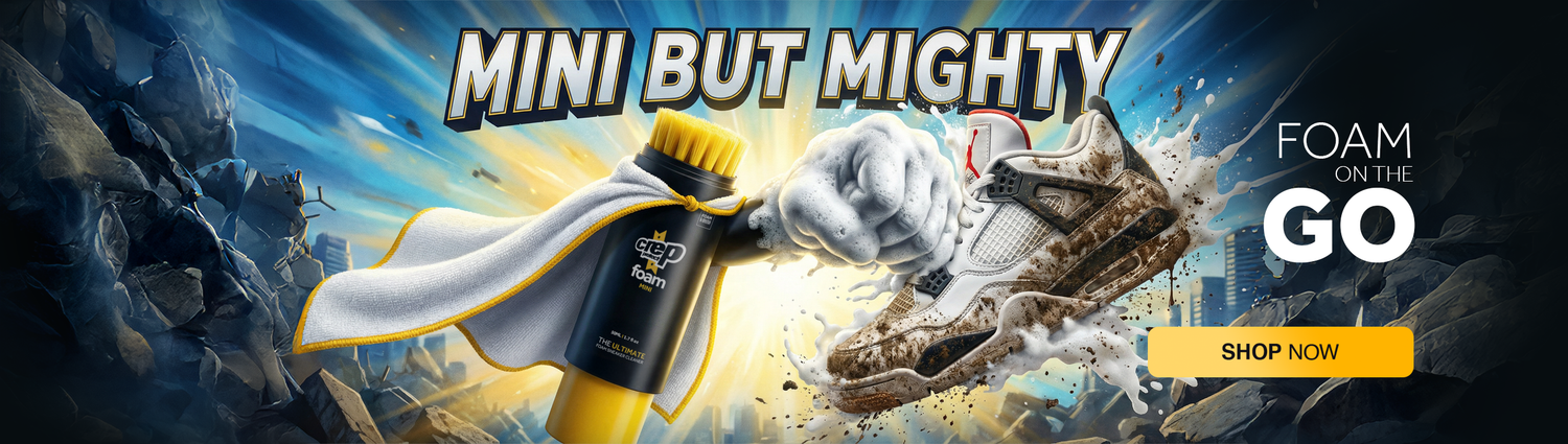 Foam Mini Shoe and Sneaker Cleaner from Crep Protect Banner